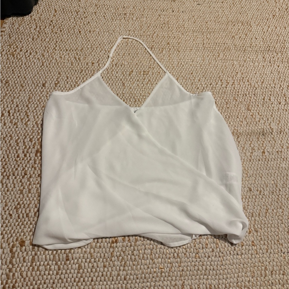White V-Neck Spaghetti Strap Women's Top